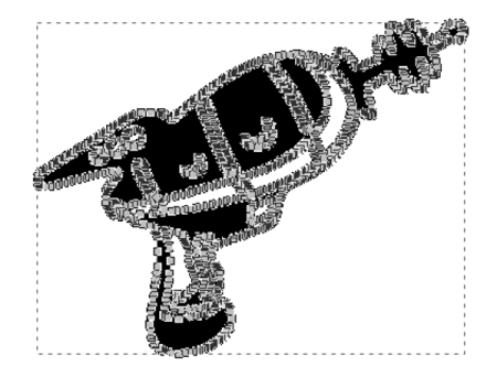 A black SendCutSend laser gun design in a vector based graphic design program with countless nodes/anchor points on the cut lines