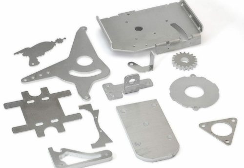 Image of 12 various laser cut 5052 aluminum parts