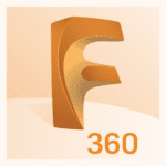 Variegated orange background with a geometric "F" and orange "360" in the foreground.